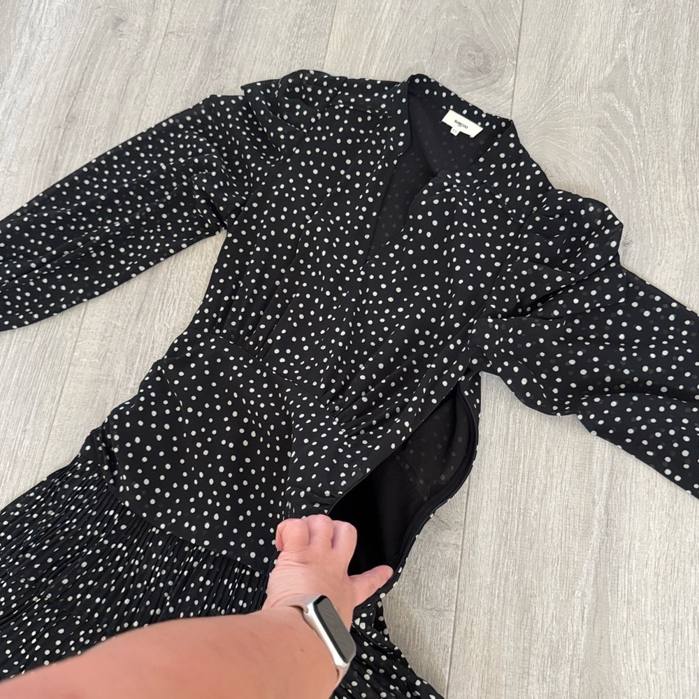 SUNCOO Black and White Polka Dot Mini Dress Small - Picture 12 of 12